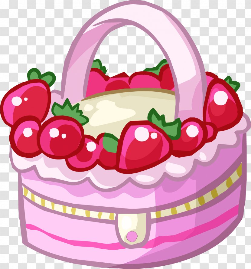Club Penguin Entertainment Inc Strawberry Cream Cake Clip Art - Pink Transparent PNG