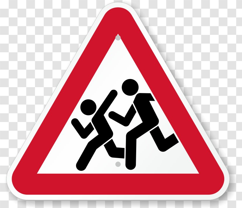 Traffic Sign Warning Pedestrian Crossing Road - Symbol Transparent PNG