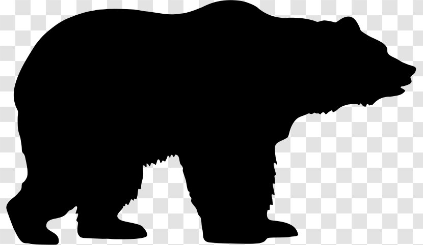 American Black Bear Clip Art Silhouette Polar - Line - Mammal Transparent PNG