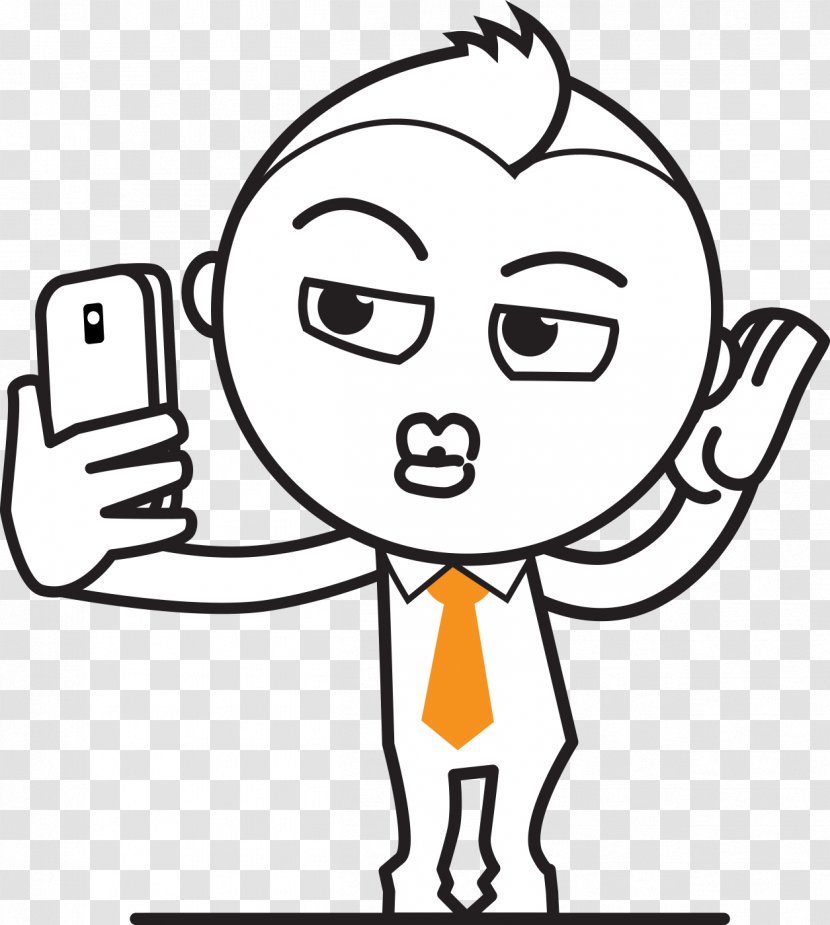 White-collar Worker Cartoon Illustration - Tree - Artwork Painted Orange Tie Collar Transparent PNG