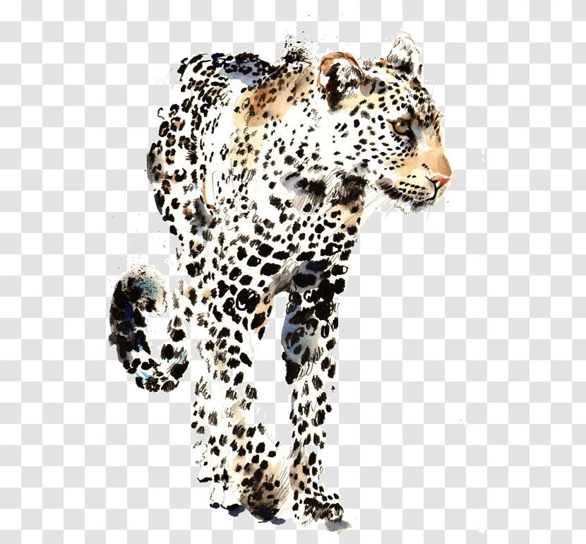 Saatchi Gallery Artist Watercolor Painting Drawing - Art - Hand-painted Leopard Transparent PNG