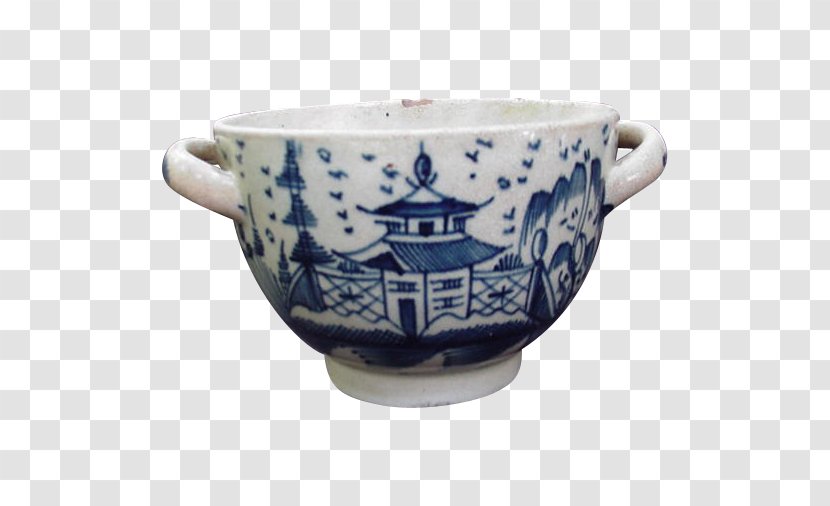 17th Century Ceramic Coffee Cup Bowl Blue And White Pottery - Mug Transparent PNG