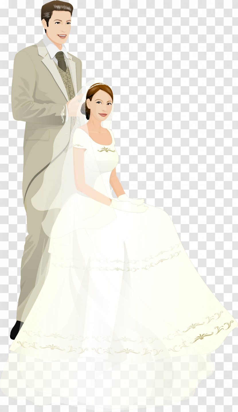 Bride Marriage Wedding Illustration - Silhouette - Vector Hand-painted Transparent PNG