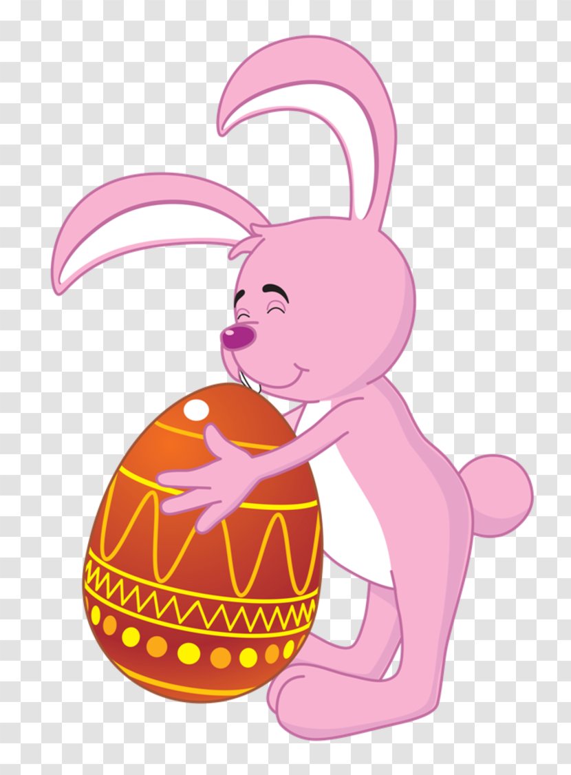 Easter Bunny Clip Art Basket Rabbit - Magenta - Rabbits And Hares Transparent PNG