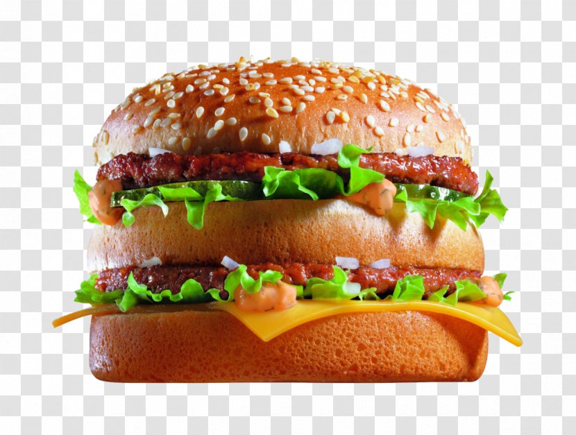 Hamburger McDonald's Big Mac Fast Food Veggie Burger Junk - Bun - Mc Donalds Transparent PNG