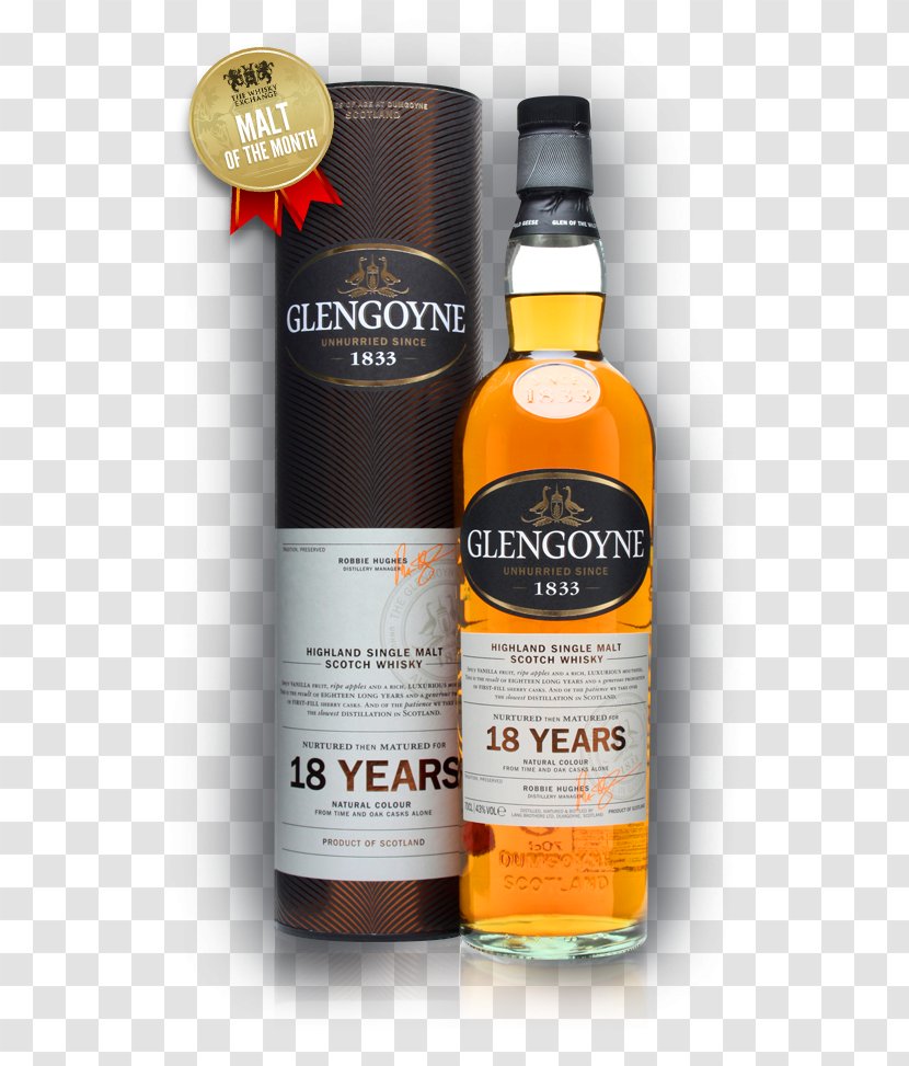 Liqueur Whiskey Glengoyne Distillery Single Malt Whisky Scotch - Sherry - 18 Years Old Transparent PNG