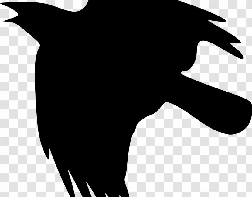 Crow Clip Art - Black And White - Silhouette Transparent PNG