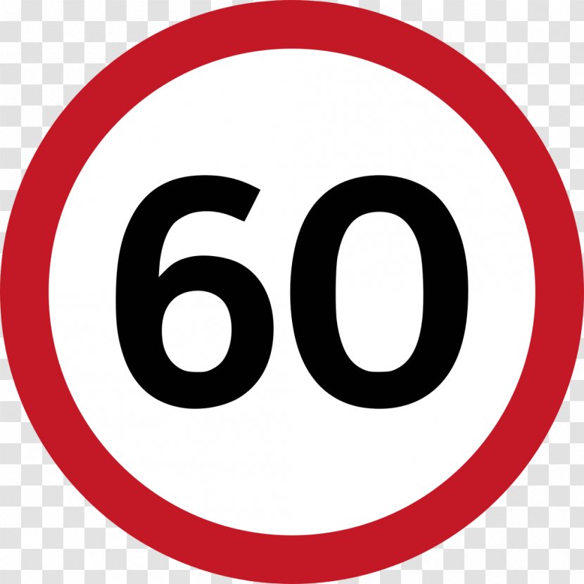 Prohibitory Traffic Sign Road Speed Limit - Logo - 60th Transparent PNG