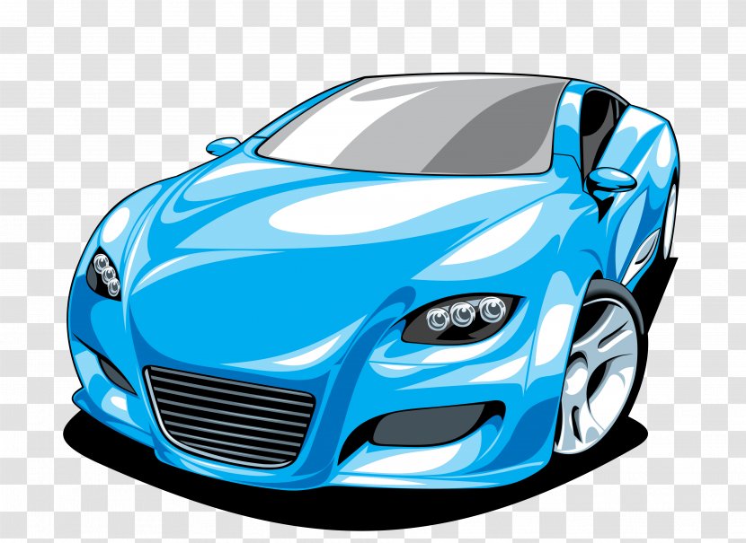 Sports Car Ferrari Clip Art - Blue - Cartoon Element Transparent PNG