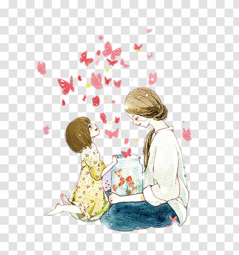 Mother's Day Drawing Gift Illustration - Woman - Mothers Transparent PNG