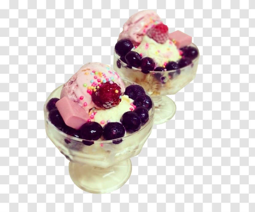 Strawberry Ice Cream Pavlova Frozen Yogurt Vanilla - Dessert - Blueberry Transparent PNG