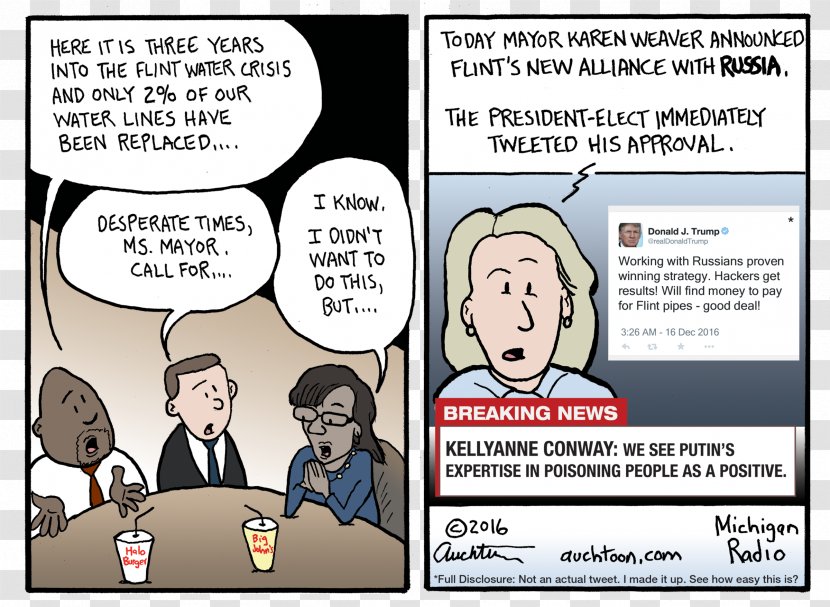 Comics Flint Water Crisis Cartoon Comic Book - Michigan Radio - Caricature Propaganda Transparent PNG