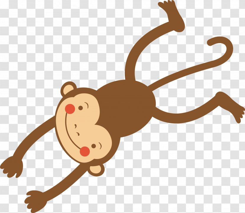 Monkey Cartoon Illustration - Cartoon,letter,animal,star Transparent PNG