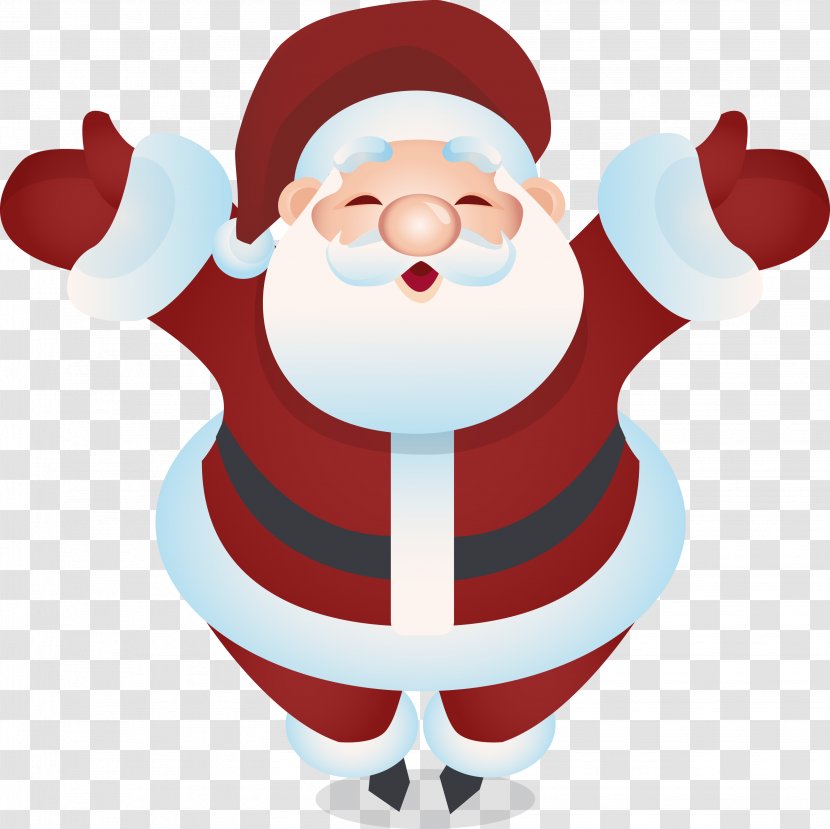 Santa Claus Christmas Rudolph Drawing - Red Ribbon Transparent PNG