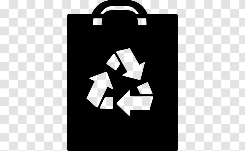 Paper Plastic Bag Recycling Bin Symbol - Black - Recycle Transparent PNG