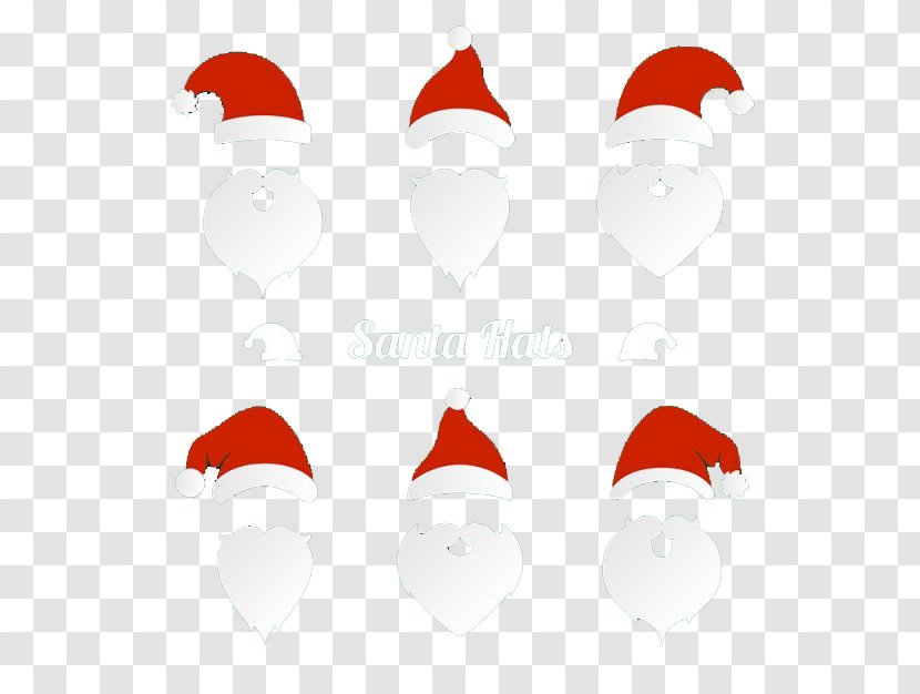 Santa Claus Christmas Beard Hat - Red - And Transparent PNG