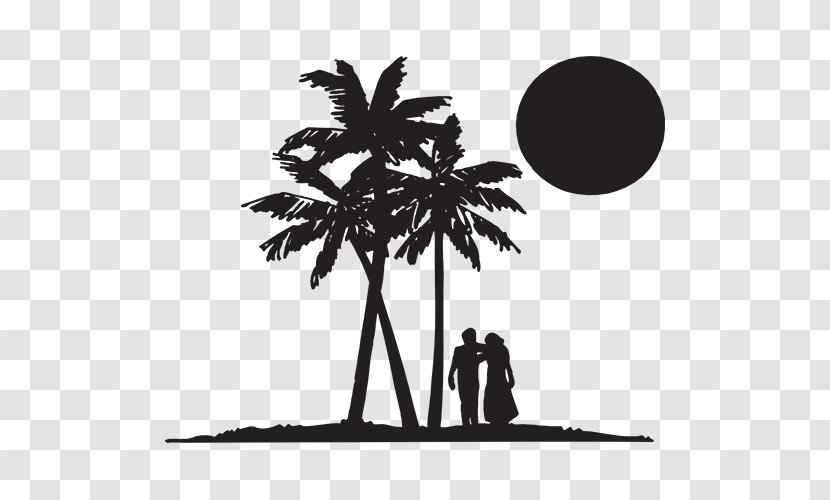 Palm Trees Silhouette Clip Art Image - Sticker Transparent PNG