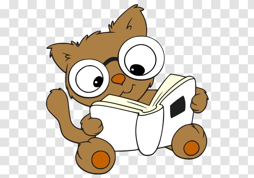 Cat Cartoon Reading Clip Art - Child - CARTOON READING Transparent PNG
