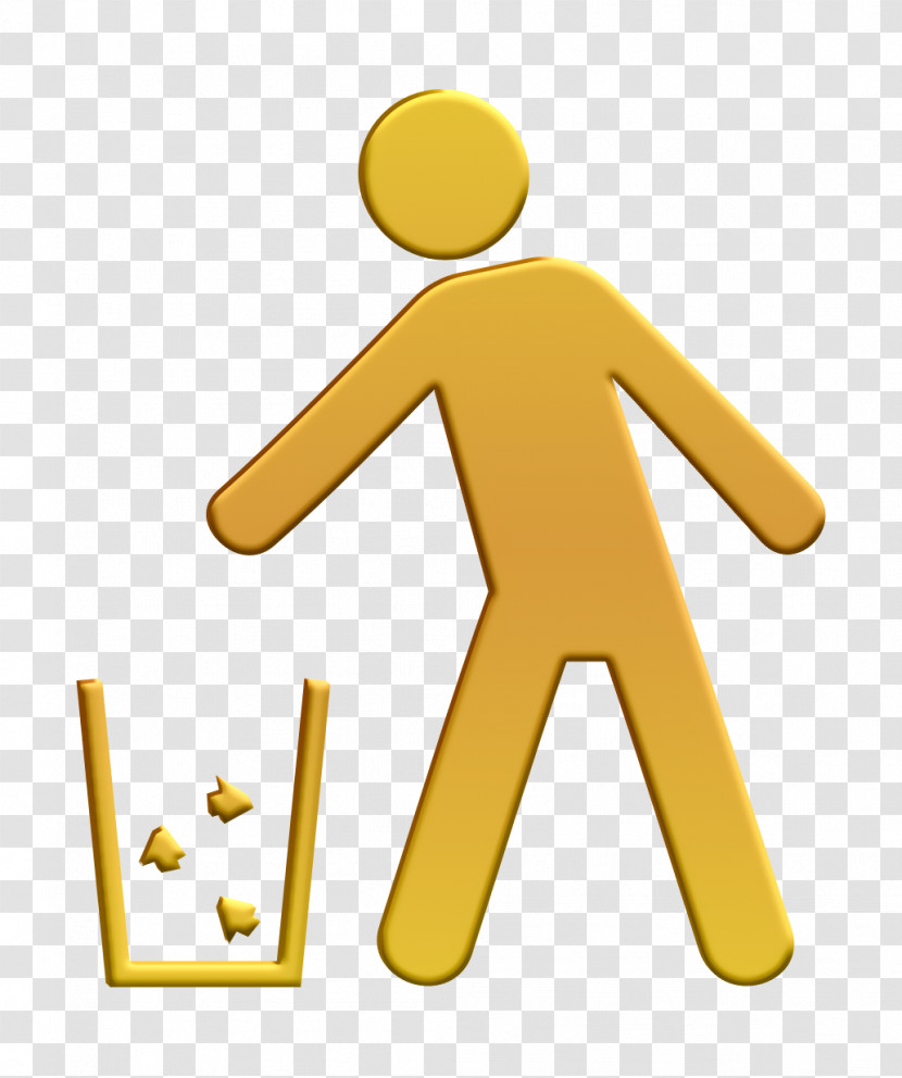 Man And Trash Container Icon Humans Icon Dustbin Icon Transparent PNG