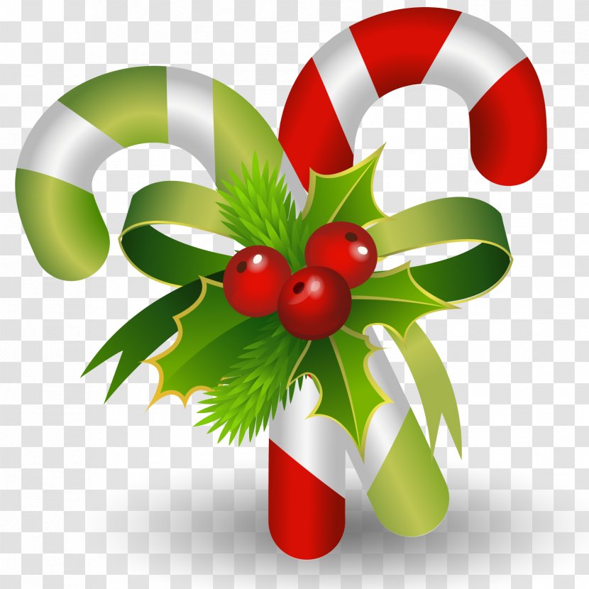 Santa Claus Christmas Ornament Candy Cane - Fruit - Crutch Vector Pack Transparent PNG