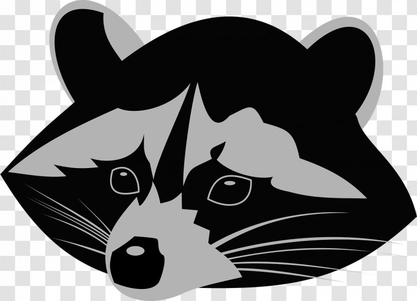 Baby Raccoon Giant Panda Clip Art - Monochrome Transparent PNG