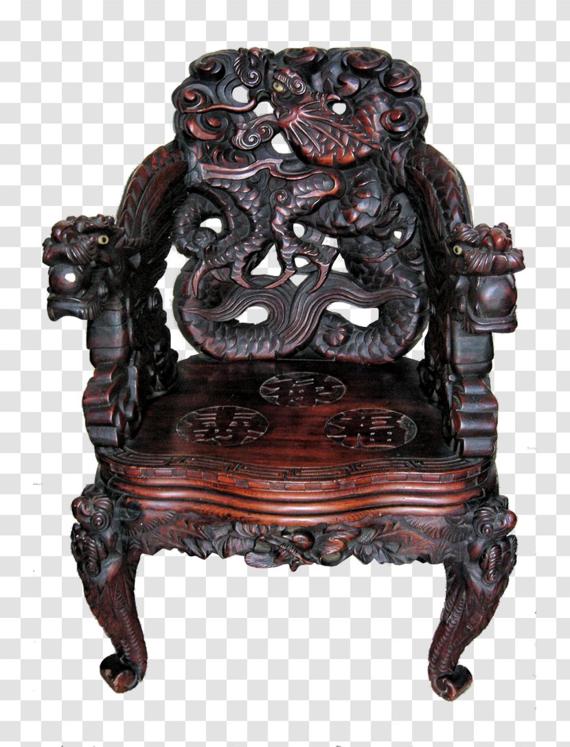 Japan Meiji Period Dragon Art Nouveau Deco - Carving - Continental Retro Furniture Chairs Physical Picture Transparent PNG