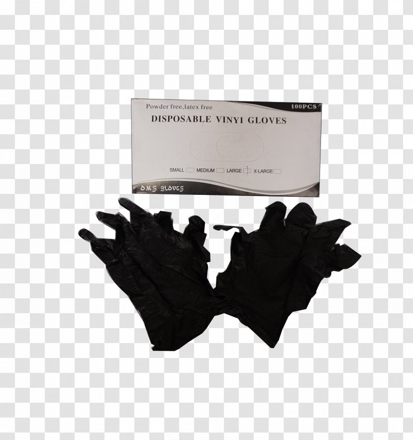 Glove Black M Font - Disposable Gloves Transparent PNG