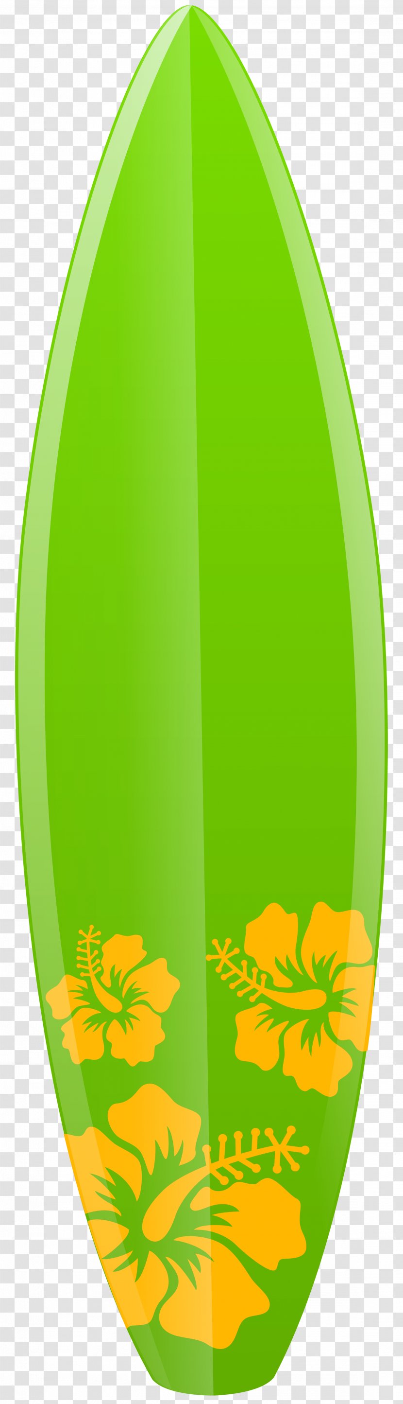 Hawaii Green Leaf Tree Flower - Fruit - Surfboard Clip Art Transparent PNG