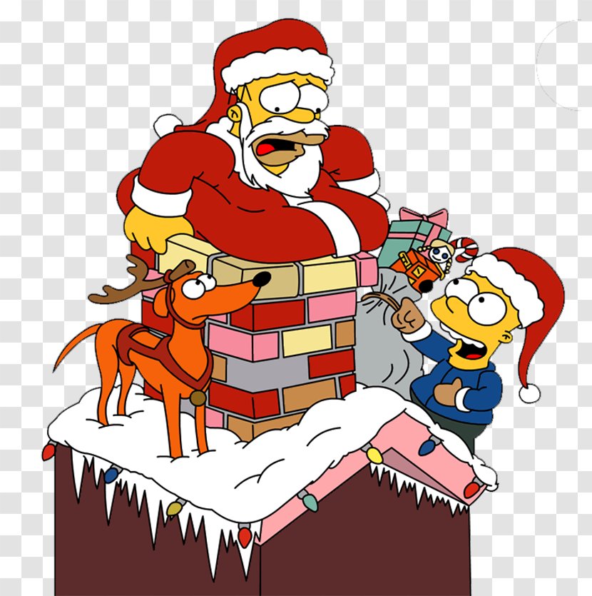 Homer Simpson Santa Claus Santa's Little Helper Bart Lisa - Cartoon Transparent PNG