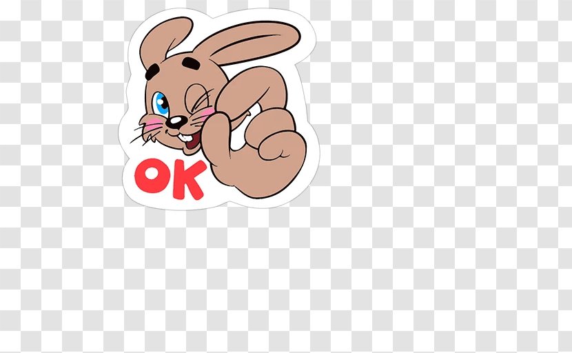 Rabbit Telegram Sticker Easter Bunny Clip Art - Finger Transparent PNG