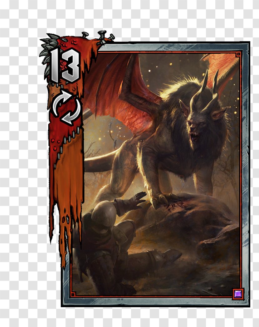 Gwent: The Witcher Card Game Manticore Geralt Of Rivia Art - Fictional Character - Beast Transparent PNG