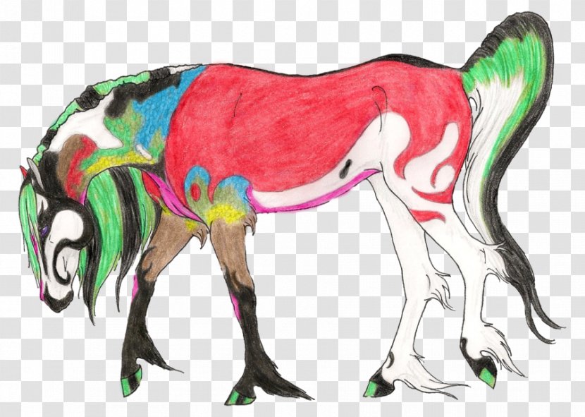 Mustang Unicorn Pack Animal Halter - Watercolor Transparent PNG