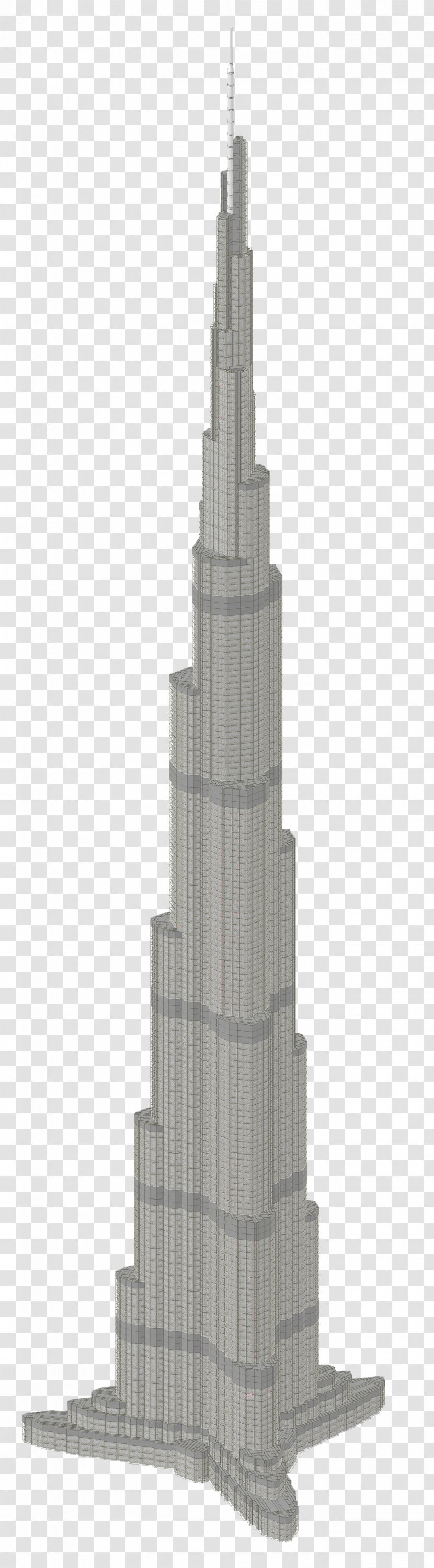 Burj Khalifa Steeple Black And White Skyscraper - Transparent Background Transparent PNG