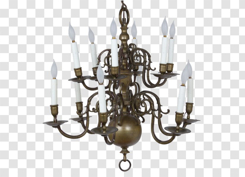 Chandelier Baroque Candelabra Bronze Candle - Light Fixture - Wrought Iron Transparent PNG