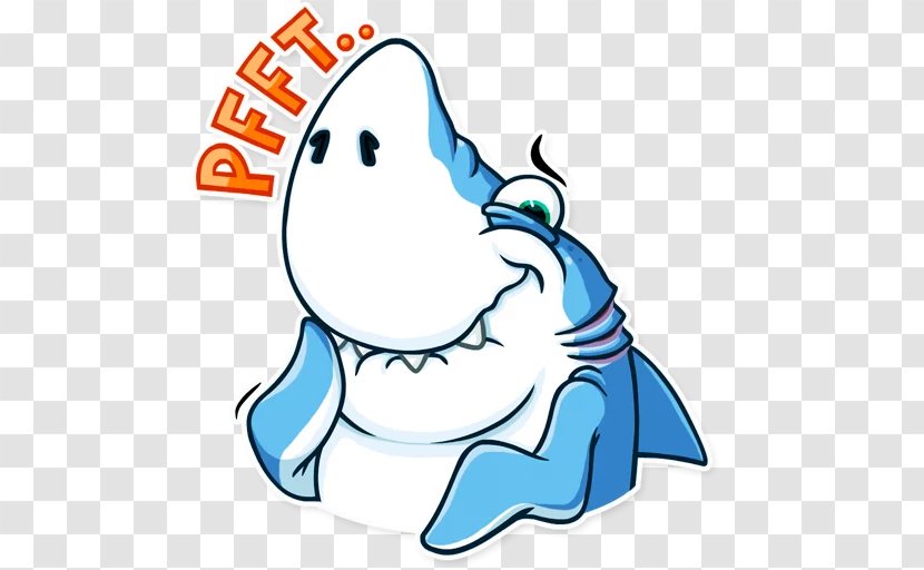 Milk Shark Telegram Fish Sticker - Cartoon Transparent PNG