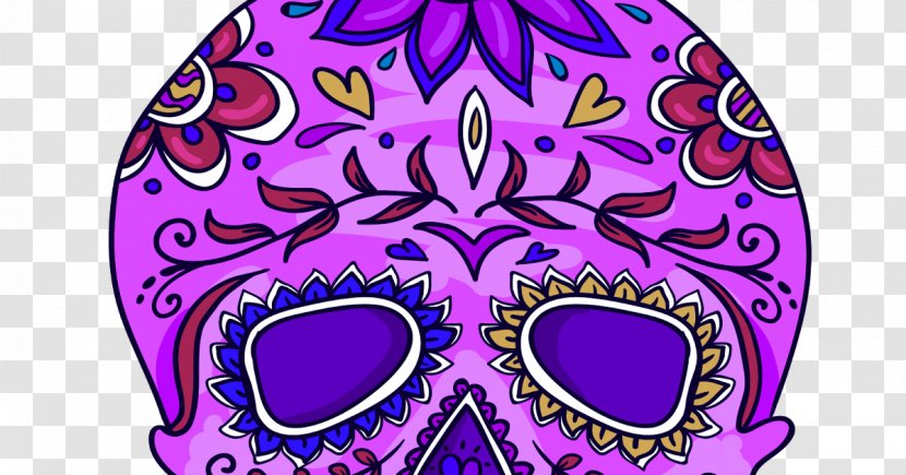 Calavera Visual Arts Skull Literary Calaverita - Violet Transparent PNG