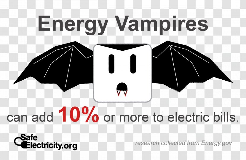 Psychic Vampire Energy Electricity Standby Power - Vertebrate Transparent PNG