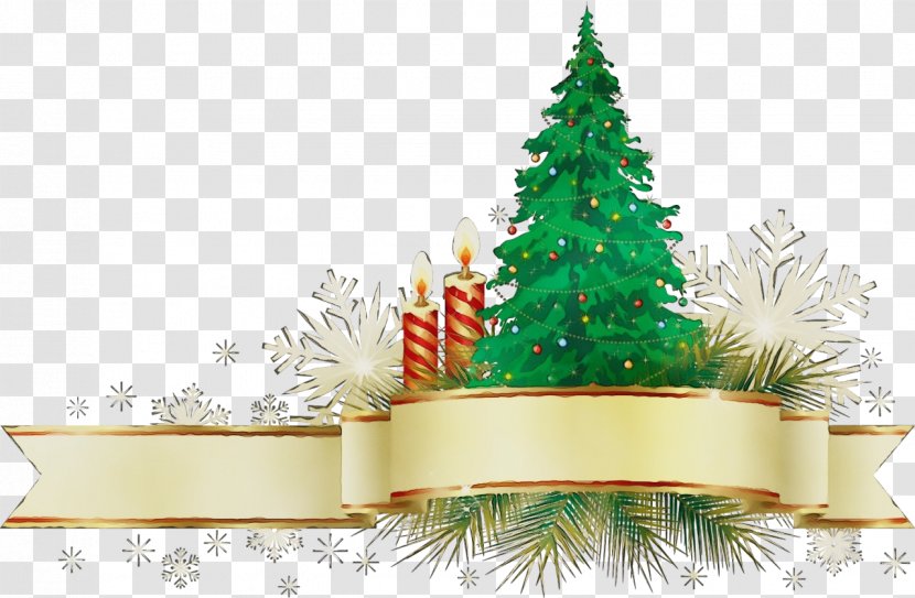 Christmas Tree Watercolor - Evergreen - Holiday Ornament American Larch Transparent PNG