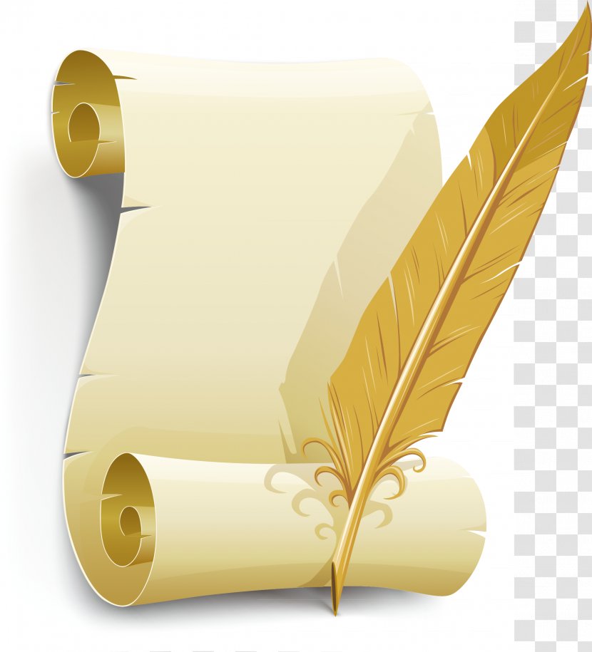Paper Quill Pen Icon - Parchment - Exquisite Decorative Patterns, Web Design Transparent PNG