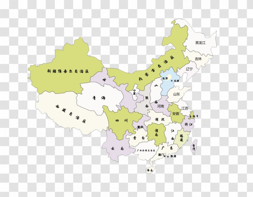 China Map - Material - Different Regions Of Provinces Color Transparent PNG