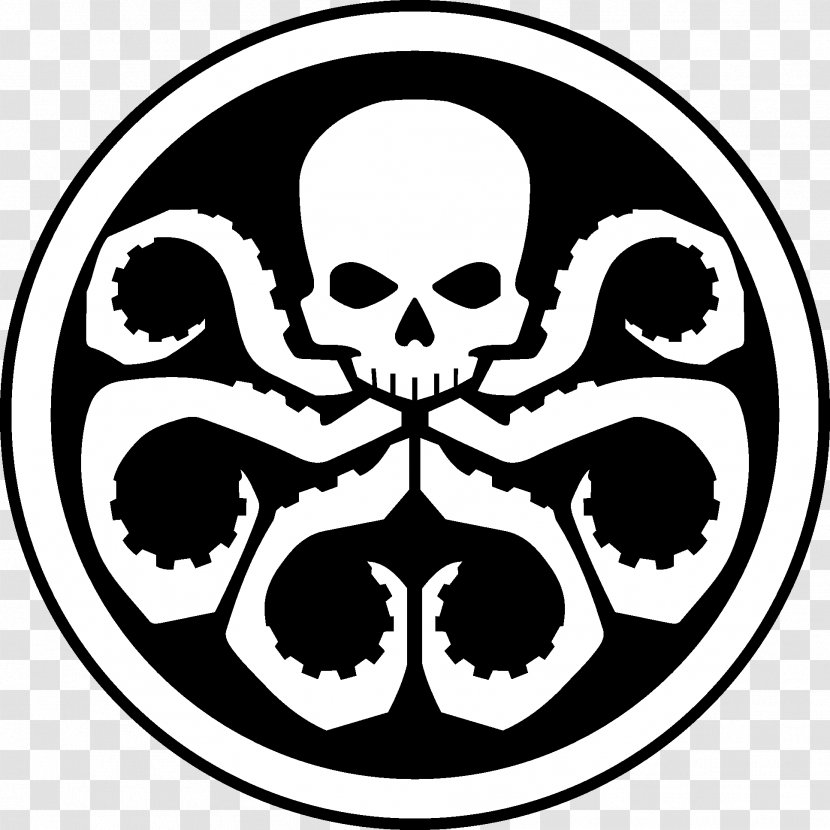 Red Skull Captain America Lernaean Hydra - Black And White - Ugadhi Transparent PNG