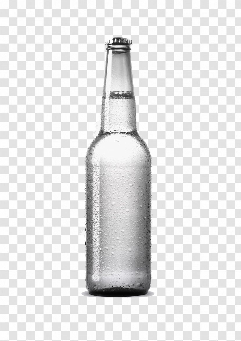 Beer Bottle Mockup Graphic Design - Black And White - Glass Bottles Transparent PNG