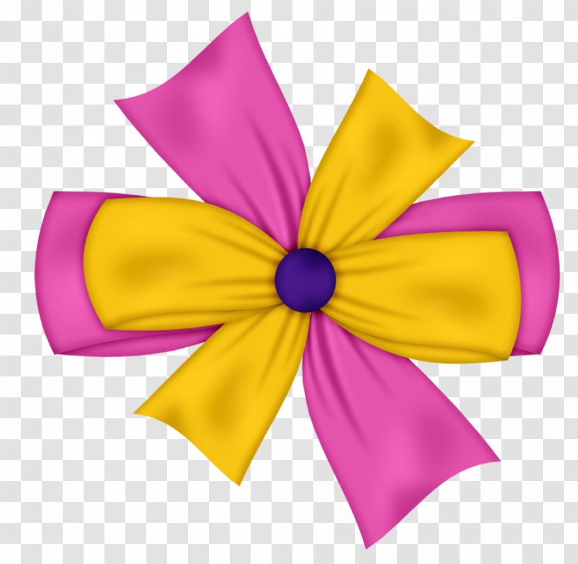 Ribbon Knot Clip Art - Pink Yellow Bow Transparent PNG