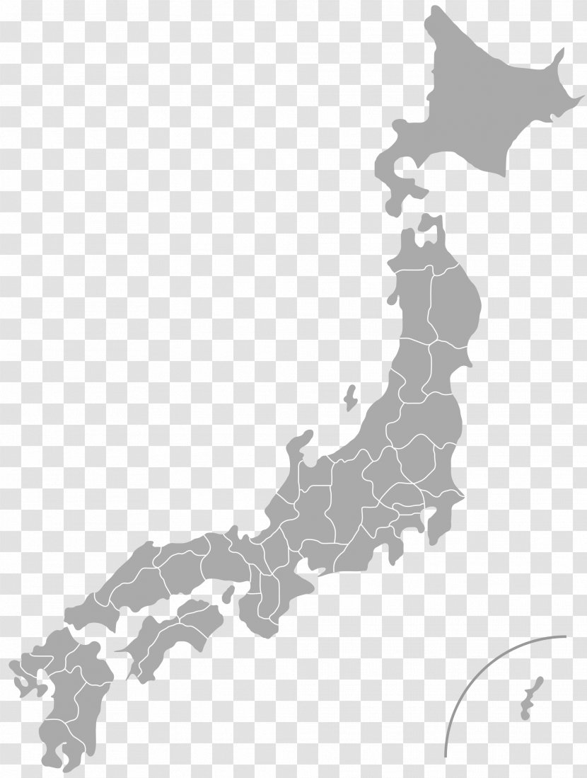 Hokkaido Blank Map - Black And White - Japan Transparent PNG