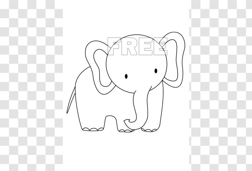 Indian Elephant African Clip Art - Silhouette - Outlines Transparent PNG
