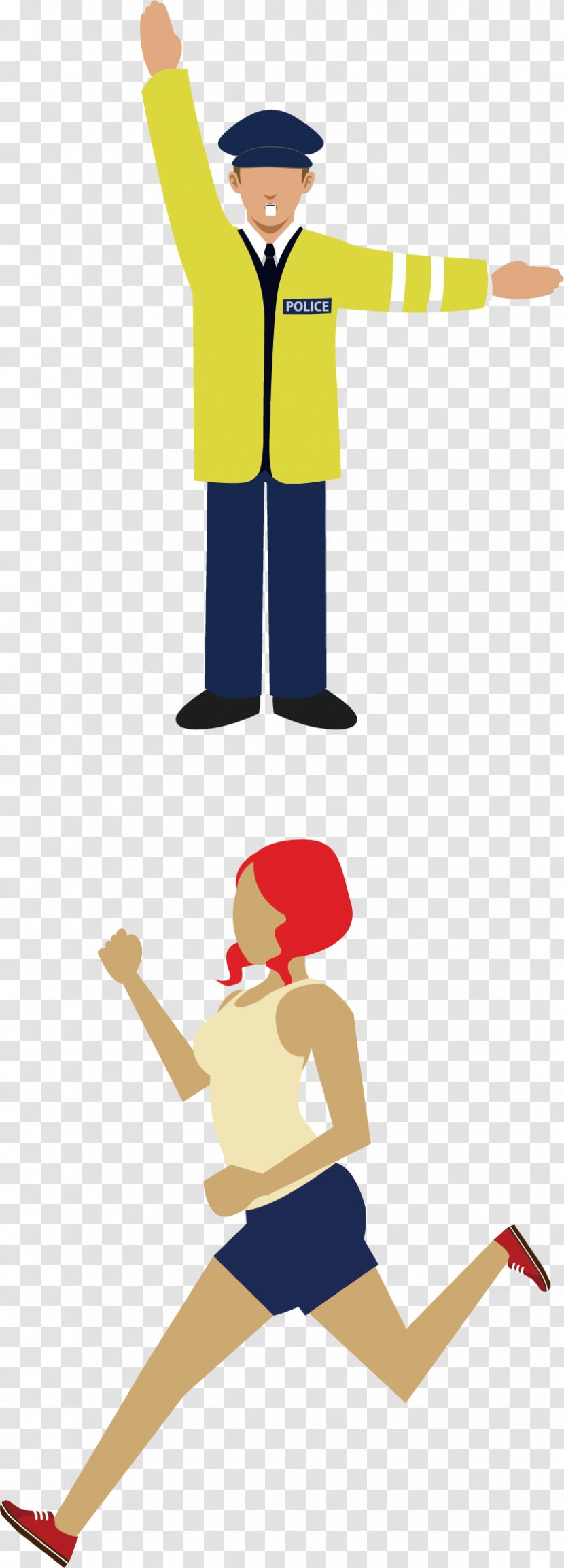 Walking Clip Art - Character Police Cartoon Poster Promotional Material Transparent PNG