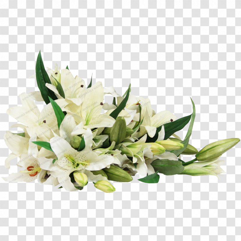 Floral Design Flower Bouquet Lily Cut Flowers - Rose - White Lilies Transparent PNG