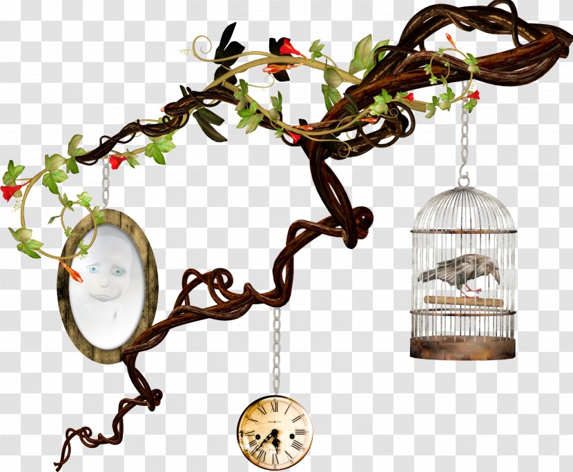 Clock Cage Bird Halloween Film Series - Drawing - Litter Birdcage Transparent PNG