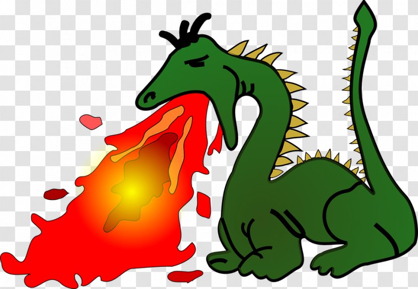 Fire Breathing Dragon Clip Art - Cartoon - Abstract Green Spitting Transparent PNG