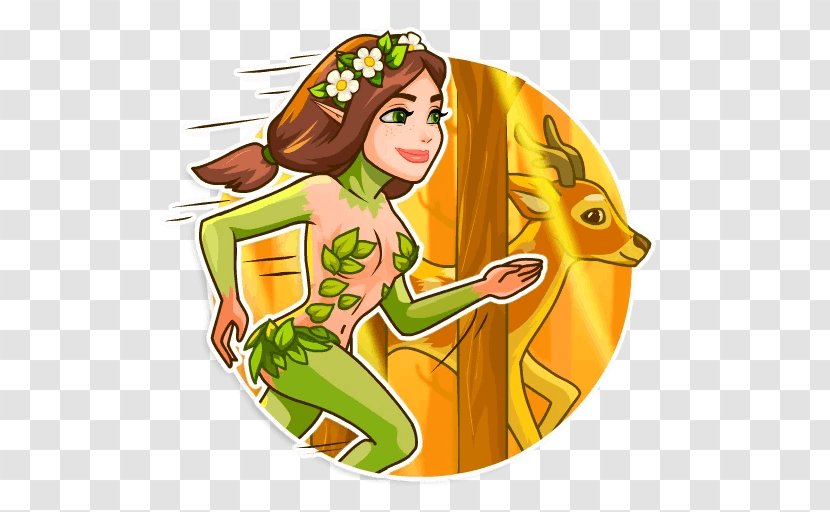 Telegram Sticker Nymph Instant Messaging Clip Art - Plant - Legendary Creature Transparent PNG